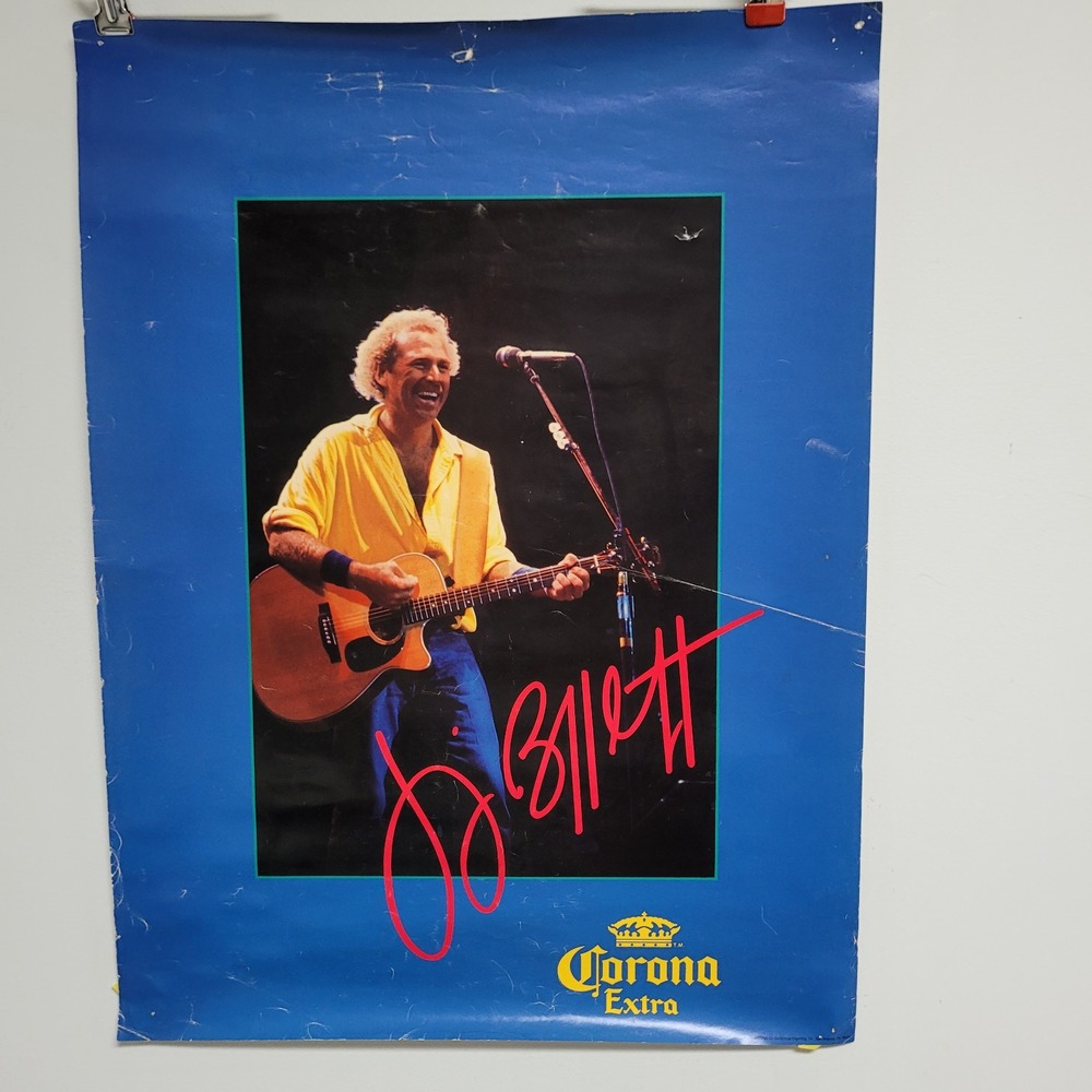 Vintage 1985 Jimmy Buffet Corona Extra Beer Poster Breweriana 15 X 22
